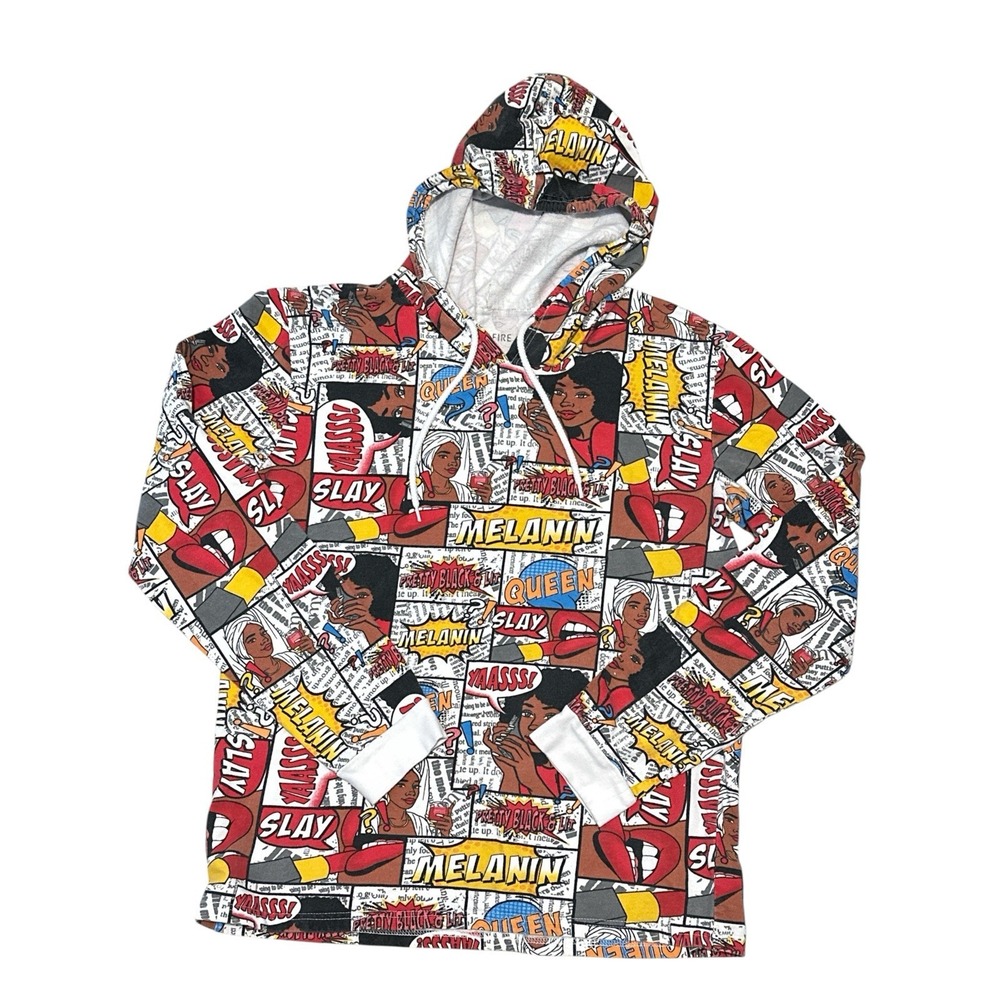 On Fire Melanin Black Queens 100% Cotton Hoodie Women's Size 3X